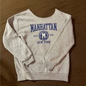 SHEIN Gray Manhattan New York Sweatshirt